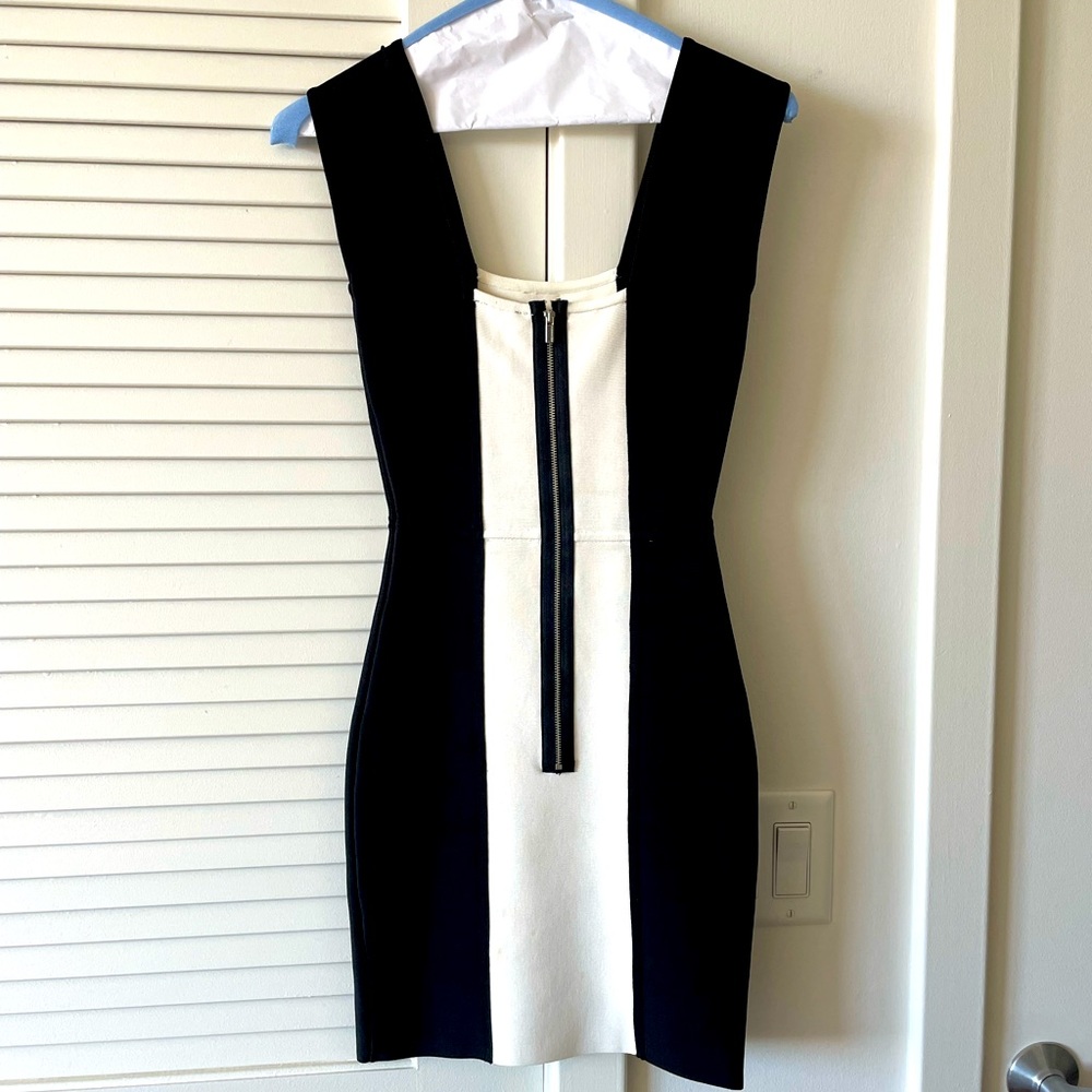 BCBG Black and White Bodycon Dress
